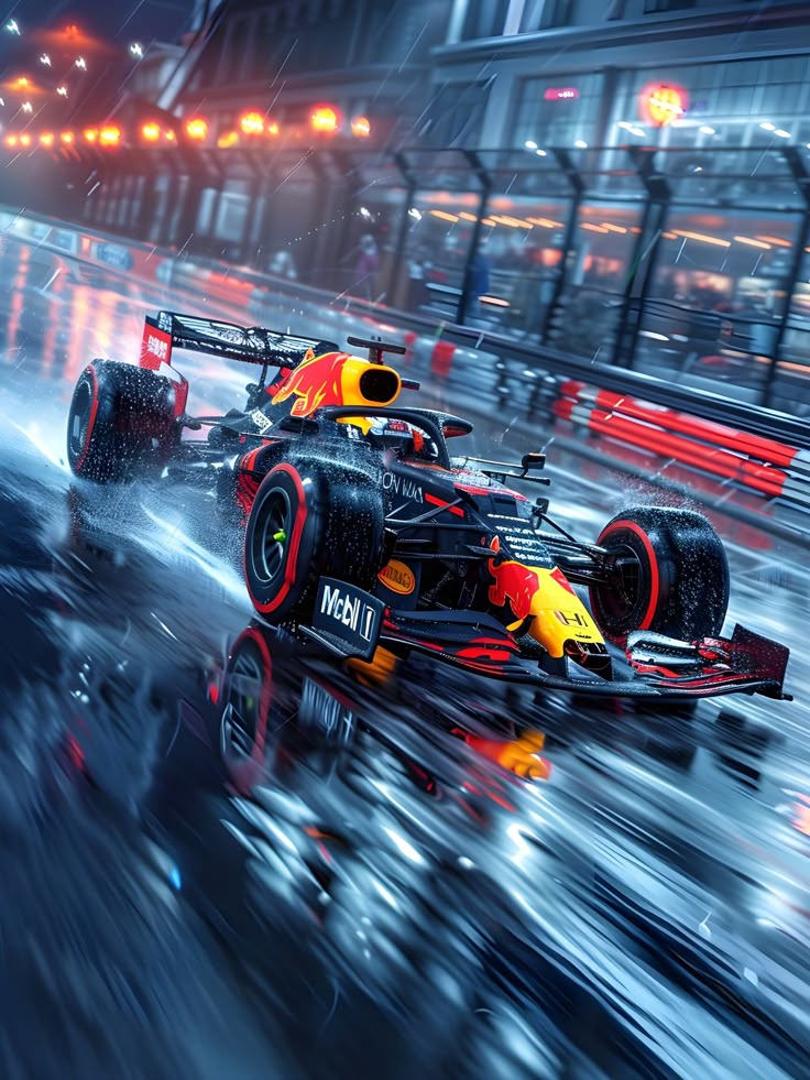 Double Exposure, Midjourney Style, Compositing, Blending, Superimposing A breathtaking, futuristic double exposure artwork featuring the silhouette of a legendary Formula 1 driver, intertwined with the adrenaline-fueled world of Formula 1 racing. Inside the silhouette: a classic Ferrari F1 car racing full-speed on a slightly wet twilight track, glowing under warm stadium lights and iconic red-yellow reflections. The car's deep Rosso Corsa red, paired with warm amber highlights and jet black carbon textures, creates a powerful visual identity that pays tribute to Ferrari's racing legacy. The background remains softly gradient with warm greys and golden mist, avoiding cold tones to bring vibrancy and depth while ensuring the silhouette remains the focal point.

Cinematic lighting and photorealistic textures highlight wet asphalt reflections, glowing light trails, and motion blur, adding depth and realism. Futuristic elements like telemetry HUD overlays, kinetic energy lines, and subtle digital flare effects create a sense of modern speed and innovation, without compromising the classic Ferrari feel.

(Detailed:1.45), (Detailed background:1.4) Warm cinematic tones, glowing Ferrari reds and yellows, vibrant track lights, glossy reflections, hyper-detailed surfaces, energetic mood, legendary speed. Added reference visuals.