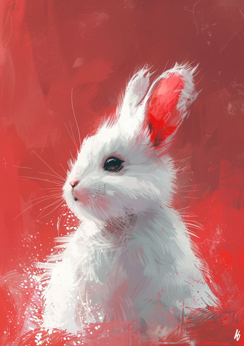 mall Joyful animal by joey moya, cute, in the style of minimalistic drawings, ultrafine detail, light, bright White, Maroon background, creative commons attribution, mori kei, painted illustrations, serene faces --ar 5:7 --s 250 --iw 2 --v 6.0